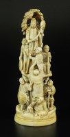 Lot 166 - A Japanese ivory carving of Kwan Yin attended...