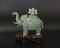 Lot 178 - A Chinese carved mutton fat jade elephant form...