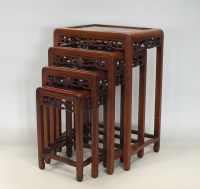 Lot 208 - A nest of Chinese rosewood quartetto...