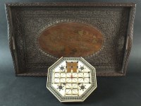 Lot 223 - An Anglo-Indian ivory and sadeli-work games...