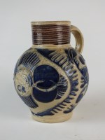 Lot 7 - A German Westerwald stoneware jug, 18th...