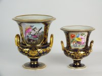 Lot 31 - A Derby porcelain twin-handled campana vase,...