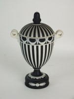Lot 64 - A Wedgwood black and white jasperware urn and...