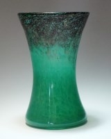 Lot 88 - A Vasart glass vase, the green and brown...