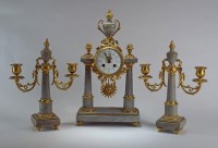 Lot 182 - A 20th century Louis XVI style gray marble and...