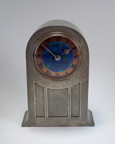 Lot 185 - A Liberty & Co pewter mantle clock, model no....
