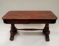 Lot 190 - A Regency rosewood veneered two drawer centre...