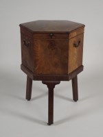 Lot 201 - A George III mahogany hexagonal cellarette,...