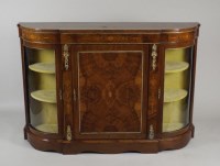 Lot 207 - A Victorian figured walnut credenza, the...