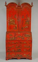 Lot 208 - A 20th century scarlet lacquer, double dome...