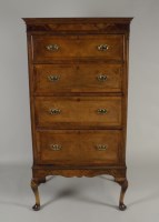 Lot 219 - A 20th century walnut veneered feather strung...
