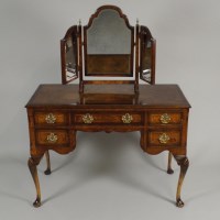 Lot 220 - A 20th century burr walnut veneered feather...