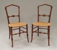 Lot 249 - Two pairs of Victorian walnut Aesthetic...