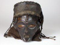 Lot 18 - A Chokwe mask with braided hair and...