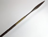 Lot 41 - A 19th century East African spear with brass...