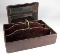 Lot 111 - Two George III oak cutlery trays, one of two...