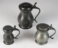 Lot 119 - Three Victorian Glasgow pewter measures the...