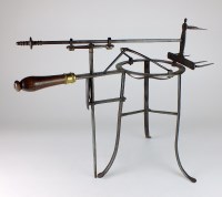 Lot 121 - An 18th century steel lark-spit with...