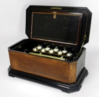 Lot 140 - A 19th century Swiss bells in view music box...