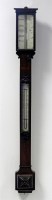 Lot 146 - A late 19th century rosewood stick barometer,...