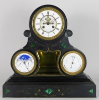 Lot 150 - A 19th century French multi dial black slate...