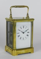 Lot 163 - A late 19th century brass carriage clock, the...