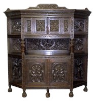 Lot 194 - A Victorian oak cupboard, in the 17th century...