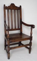 Lot 197 - A late 17th century Welsh oak open armchair,...