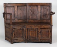 Lot 210 - An early 19th century pine cabinet base...