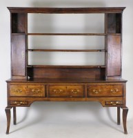 Lot 213 - A George III oak crossbanded mahogany high...