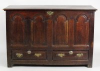 Lot 214 - An early 18th century oak mule chest, the...