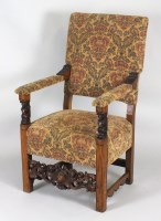 Lot 217 - A late Victorian oak open armchair in the 17th...