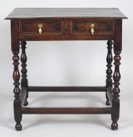 Lot 225 - A William and Mary oak side table, the...