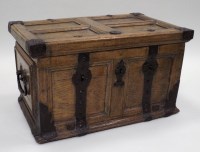 Lot 233 - A 17th century continental joined oak strong...