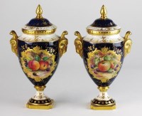 Lot 87 - A pair of Coalport vases and covers, late 20th...