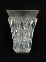 Lot 99 - A post-war Lalique 'Feuilles' pattern vase,...