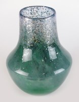 Lot 105 - A Monart glass vase, circa 1930s, the green...