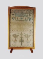 Lot 118 - An early Victorian schoolroom sampler in a...