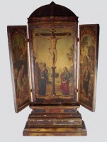 Lot 121 - A 19th century Italian Florentine triptych...