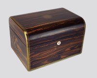 Lot 123 - A mid 19th century coromandel dressing box...