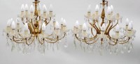 Lot 131 - A pair of mid 20th century cut glass and gilt...