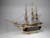 Lot 140 - A 19th century bone model of a 50 gun ship of...