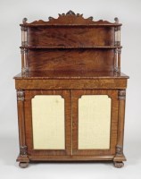 Lot 168 - A William IV mahogany chiffonier, the two tier...