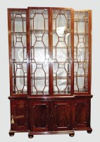 Lot 176 - A 19th century mahogany break-front bookcase...