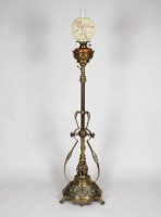Lot 185 - A Victorian cast brass telescopic lamp...