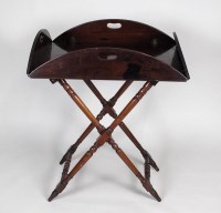 Lot 190 - A 19th century mahogany butler's tray on stand,...