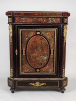 Lot 207 - A 19th century ebonised and Boulle style pier...