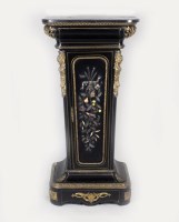 Lot 209 - A 19th century Louis XVI style ebonised brass...