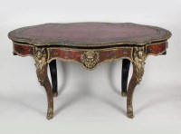 Lot 211 - A 19th century Boulle style serpentine desk...