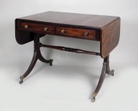 Lot 222 - A Regency mahogany satinwood banded boxwood...